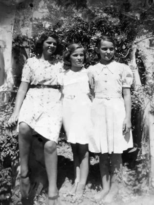 The Staples sisters in Malta circa 1942. Margaret (13), Daphne and Joan (11).