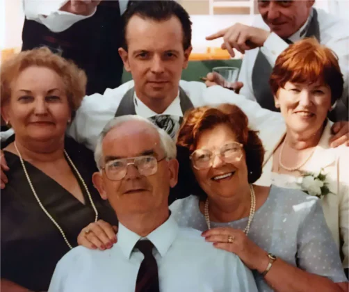 Staples Five without Pat, but with his son Shaun in 1992. Back row: Joan, Shaun and Daphne; front row: Ed and Margaret.